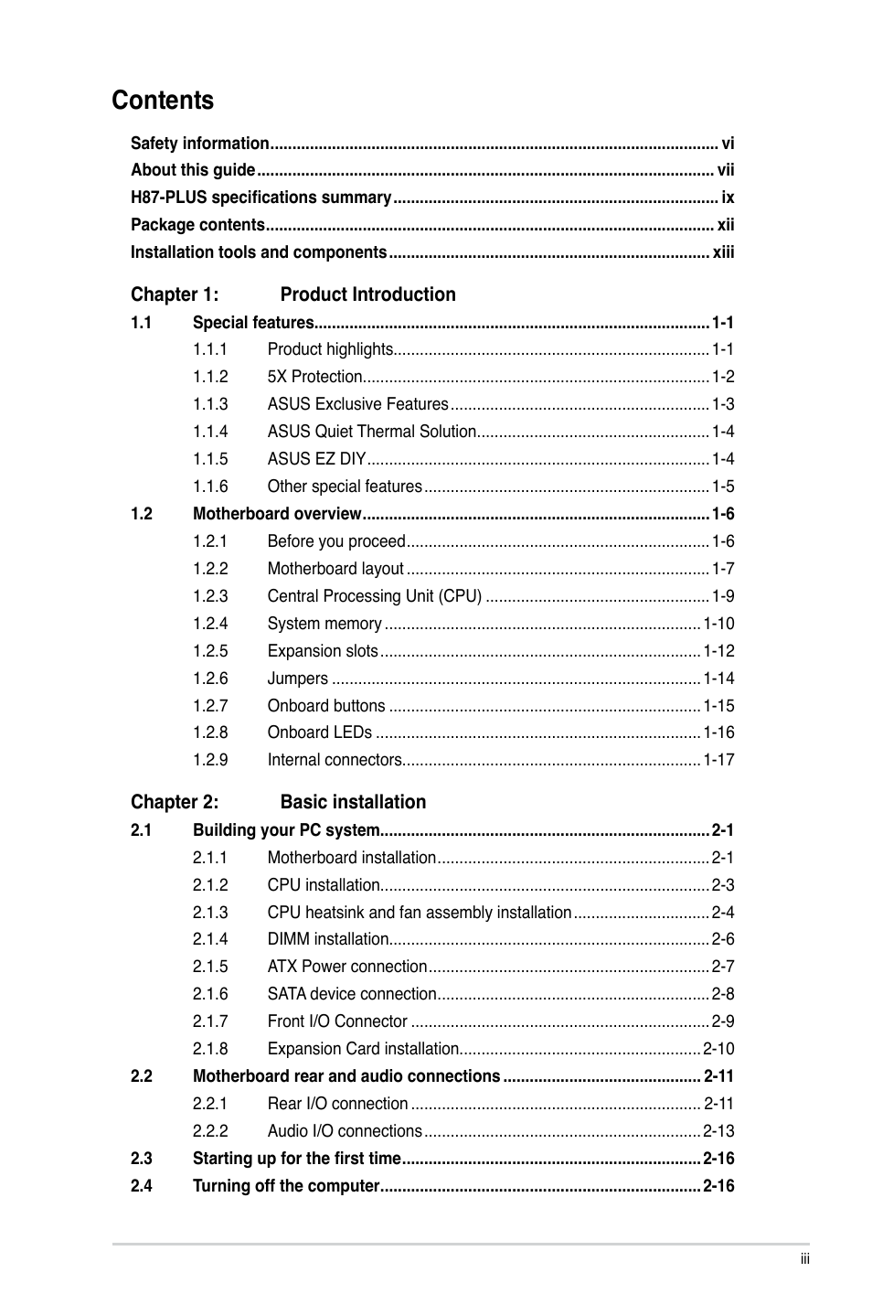 Asus H87-PLUS User Manual | Page 3 / 136