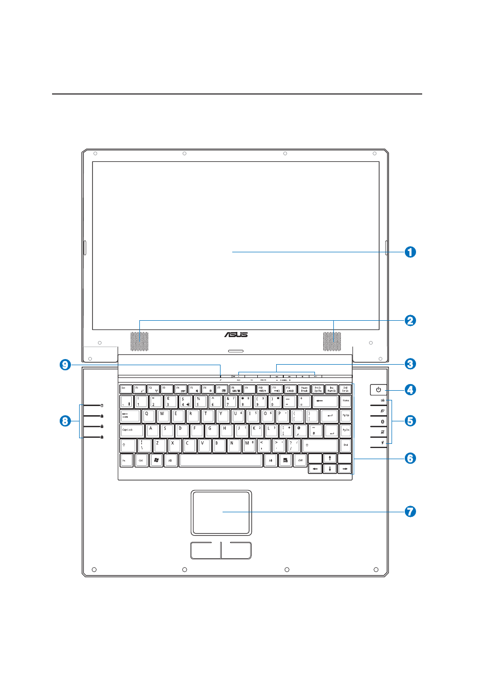 Top side | Asus W2J User Manual | Page 12 / 73