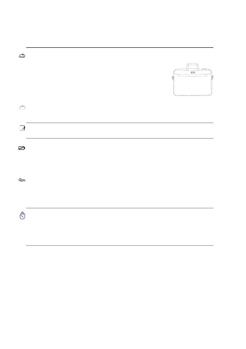 Transportation precautions | Asus W2J User Manual | Page 8 / 73