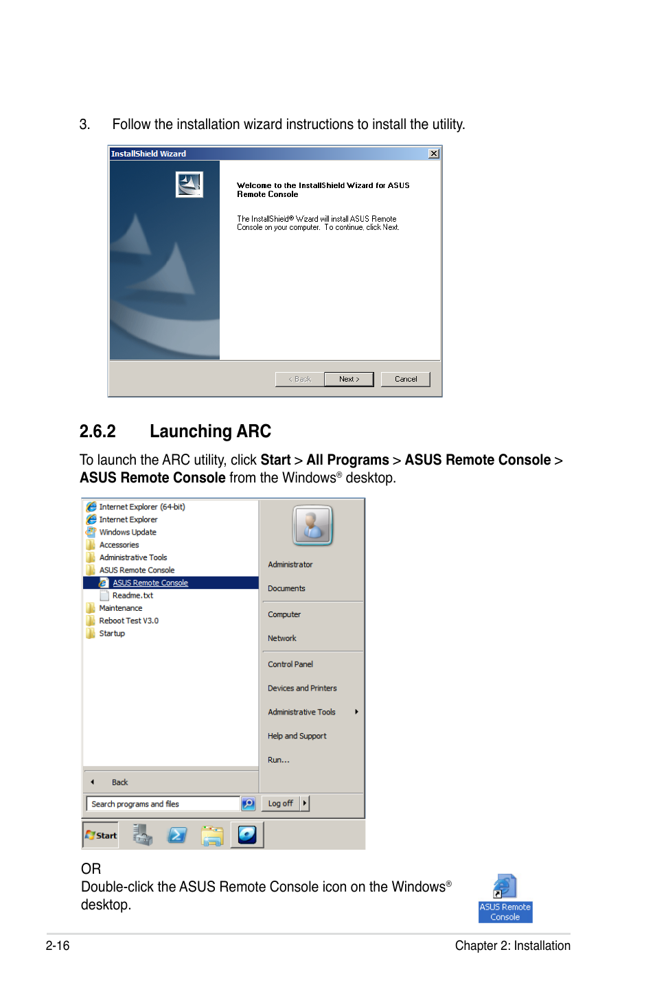 2 launching arc | Asus ASMB6-iKVM User Manual | Page 34 / 114