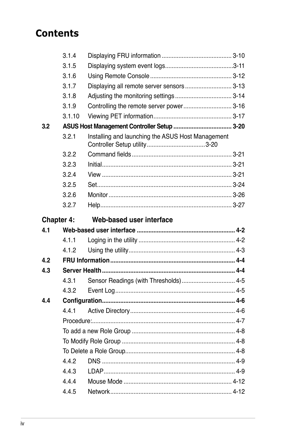 Asus ASMB6-iKVM User Manual | Page 4 / 114