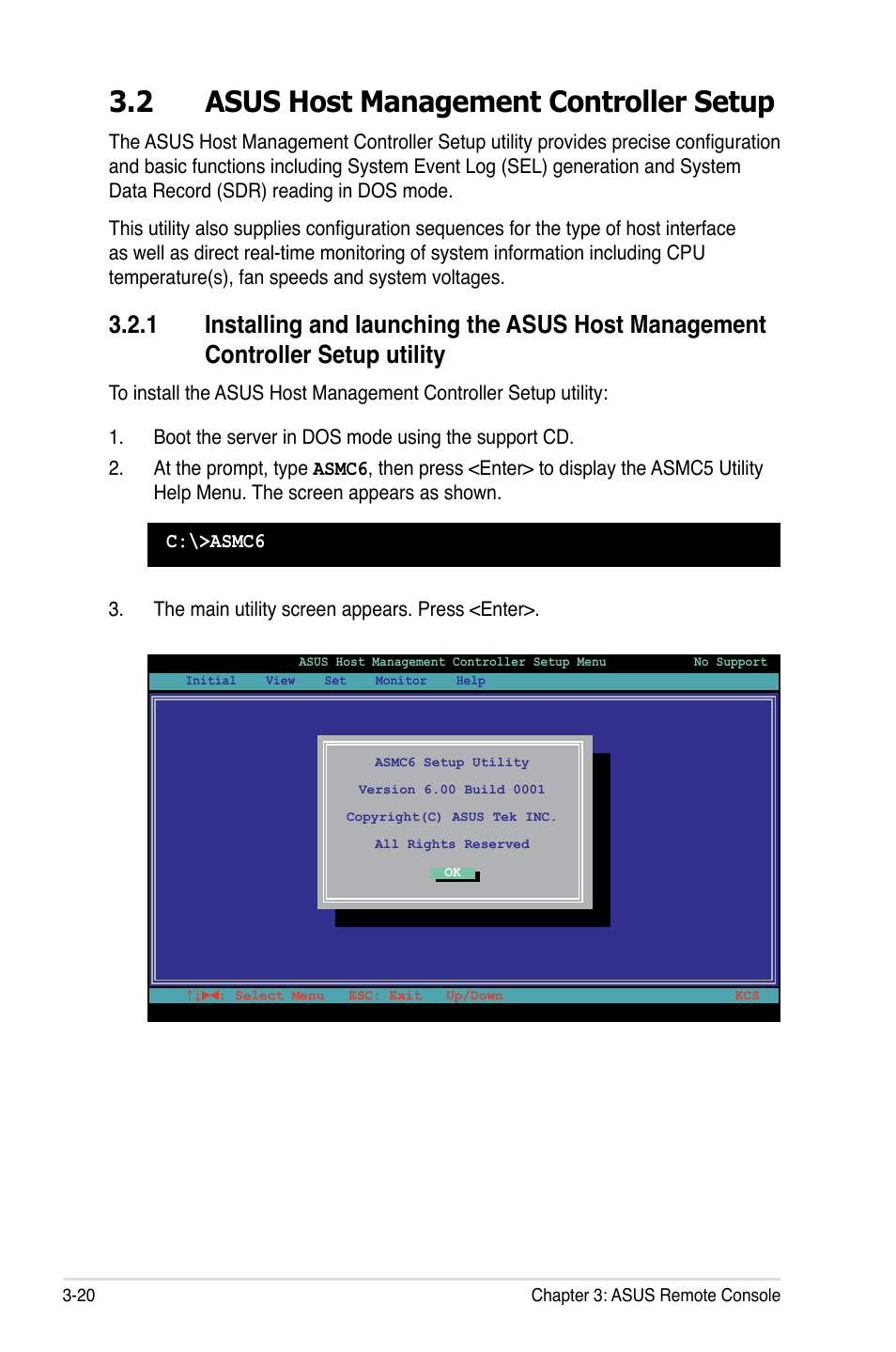 2 asus host management controller setup | Asus ASMB6-iKVM User Manual | Page 54 / 114