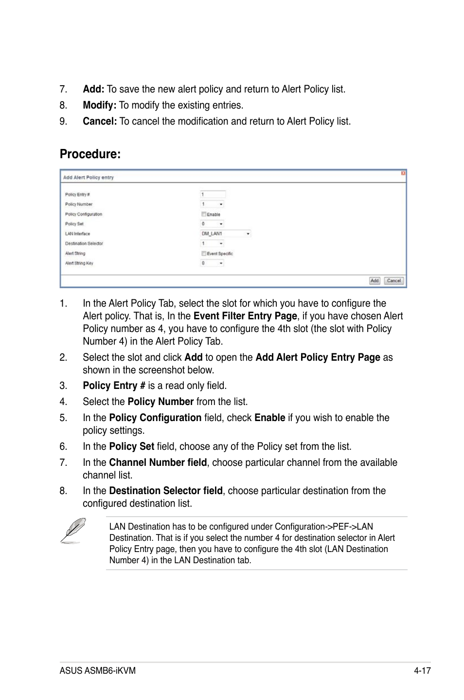 Procedure | Asus ASMB6-iKVM User Manual | Page 79 / 114