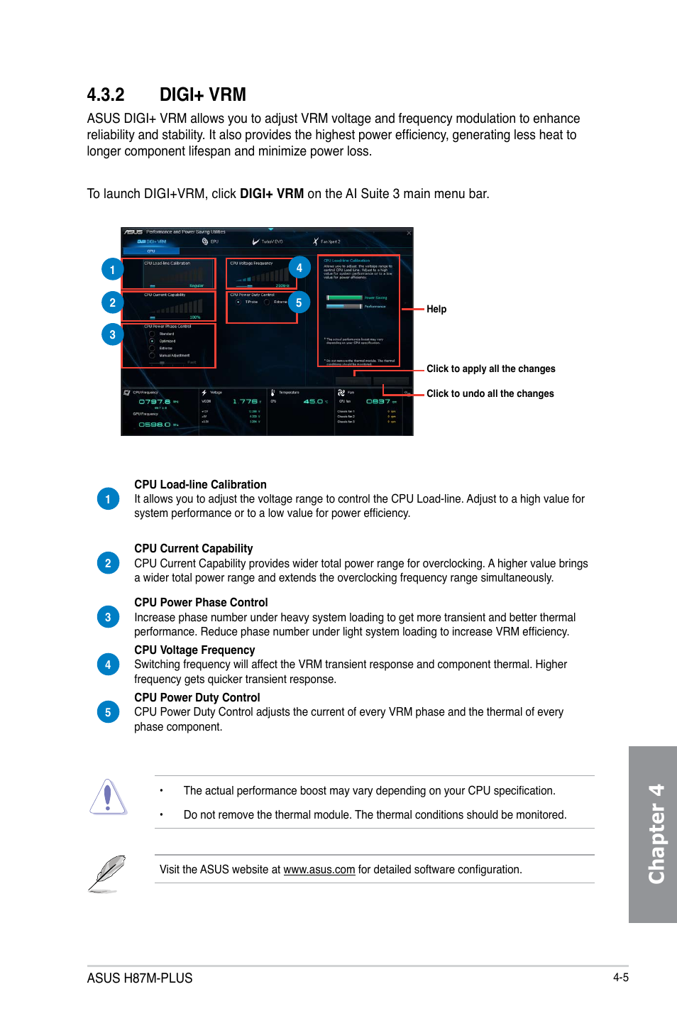 Chapter 4, 2 digi+ vrm | Asus H87M-PLUS User Manual | Page 107 / 132