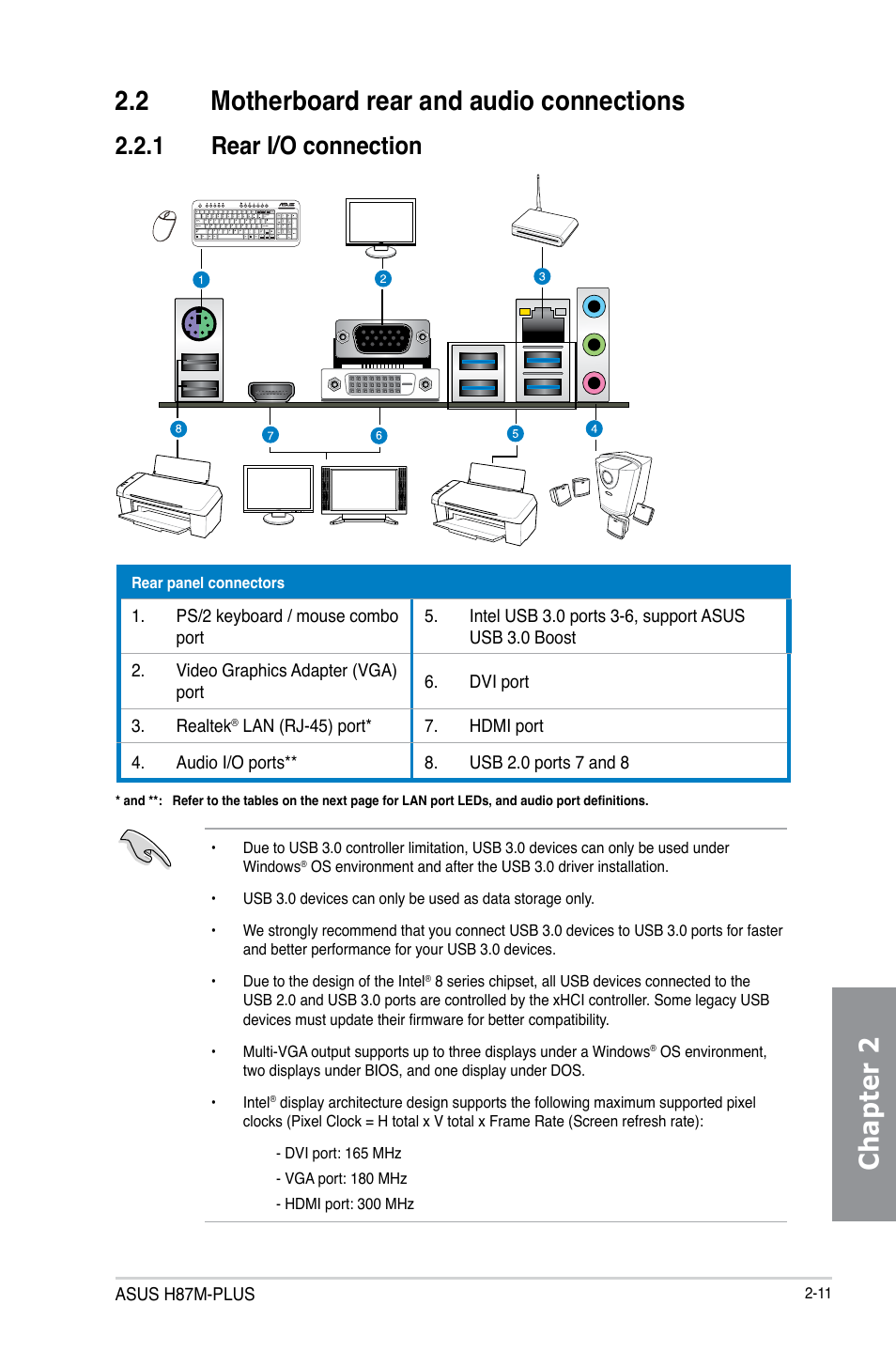 1 rear i/o connection | Asus H87M-PLUS User Manual | Page 47 / 132