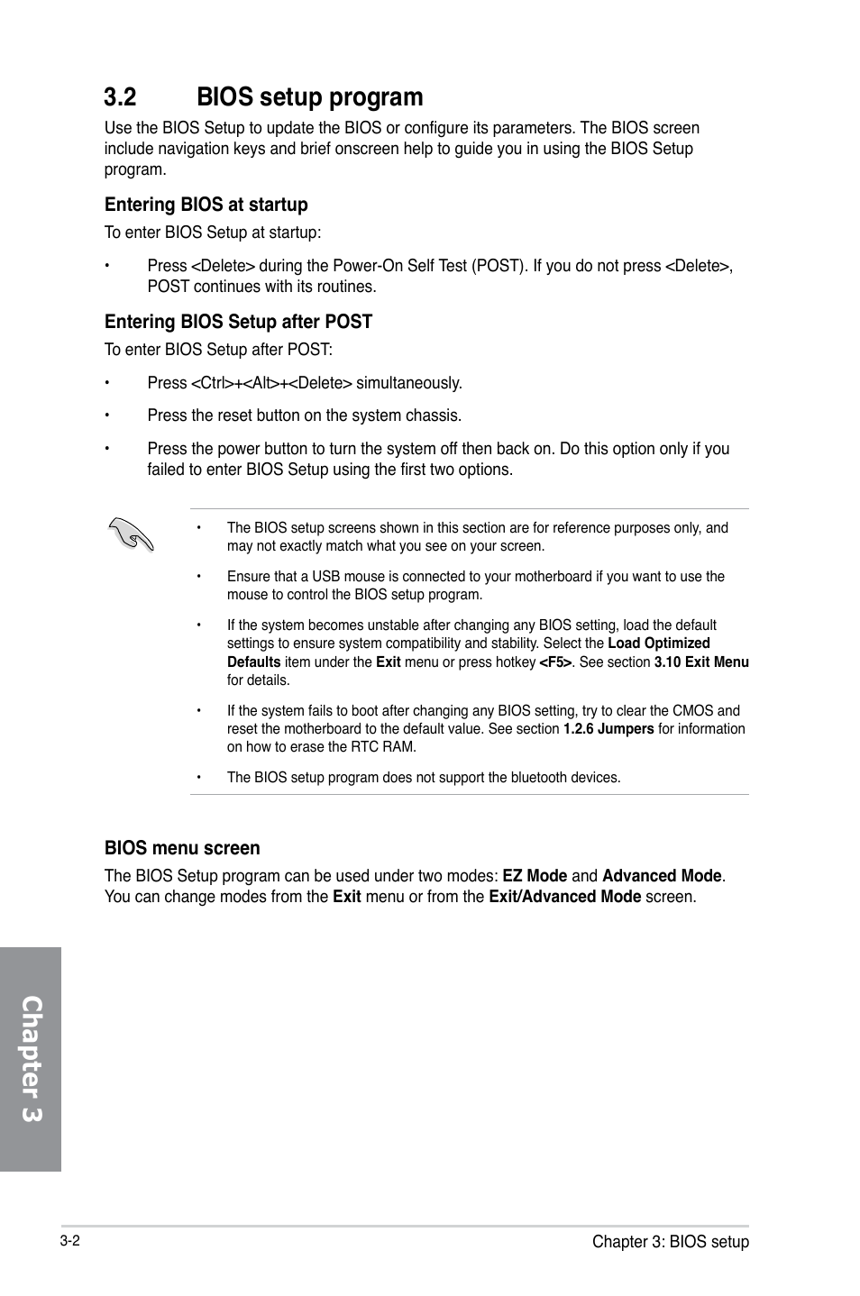 Chapter 3 3.2 bios setup program | Asus H87M-PLUS User Manual | Page 54 / 132