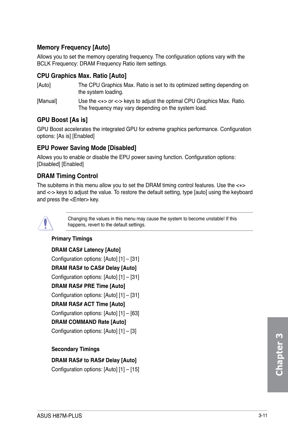 Chapter 3 | Asus H87M-PLUS User Manual | Page 63 / 132