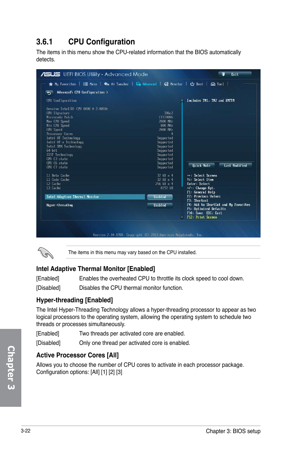 Chapter 3, 1 cpu configuration | Asus H87M-PLUS User Manual | Page 74 / 132