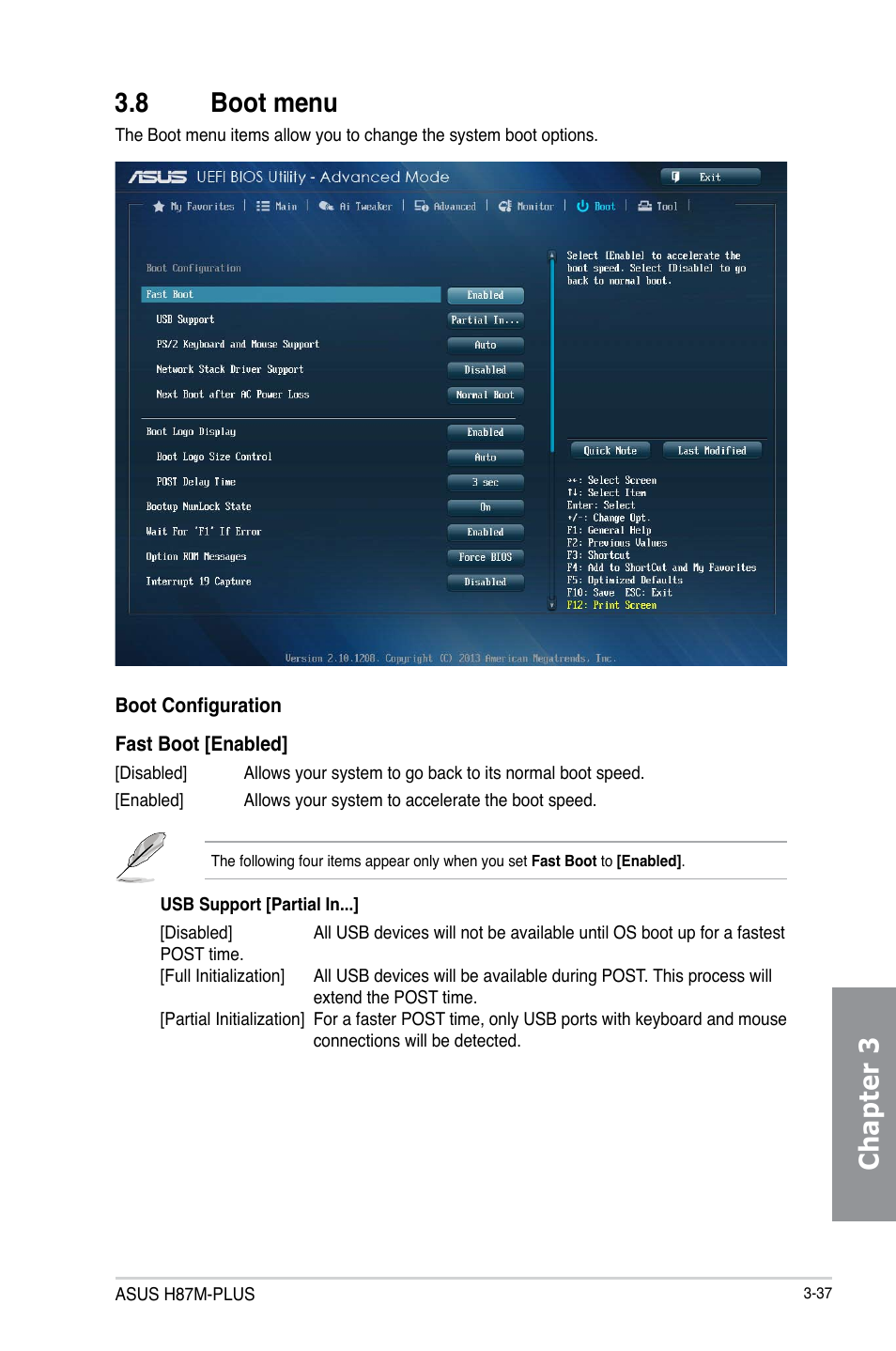 Chapter 3 3.8 boot menu | Asus H87M-PLUS User Manual | Page 89 / 132