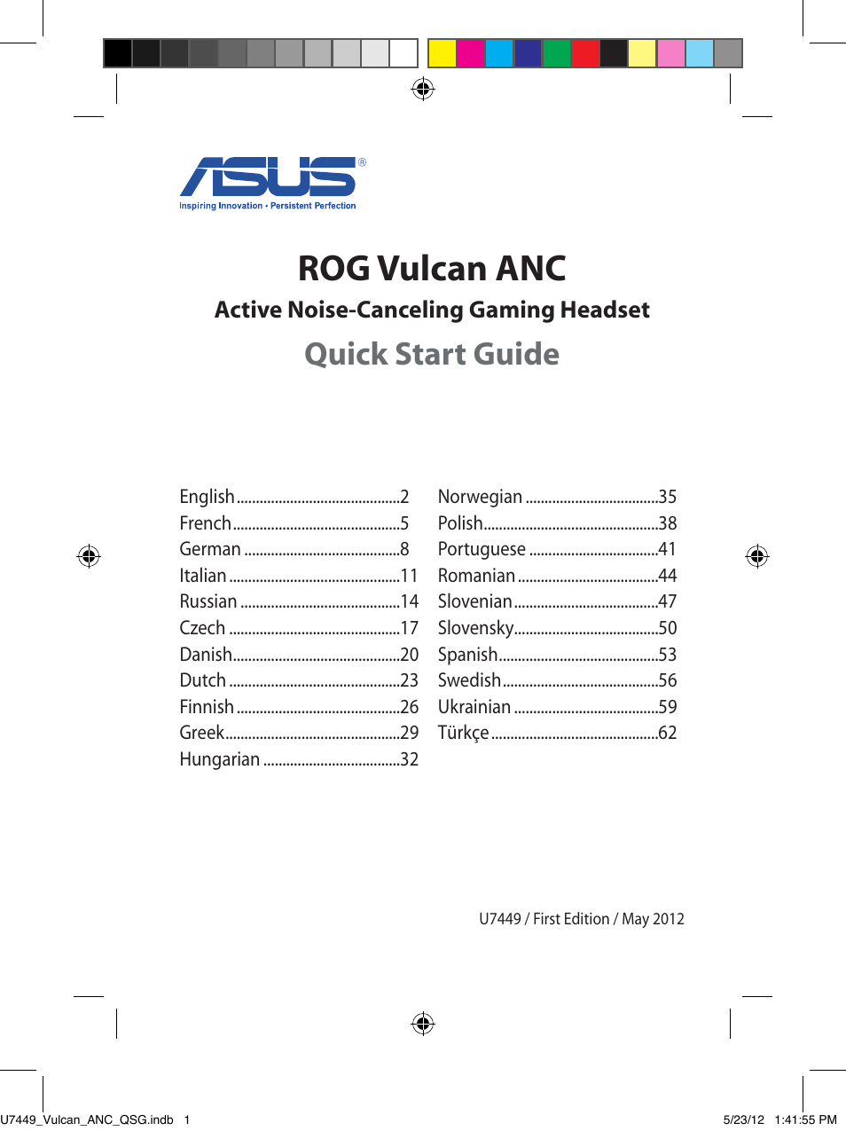 Asus Vulcan ANC User Manual | 64 pages