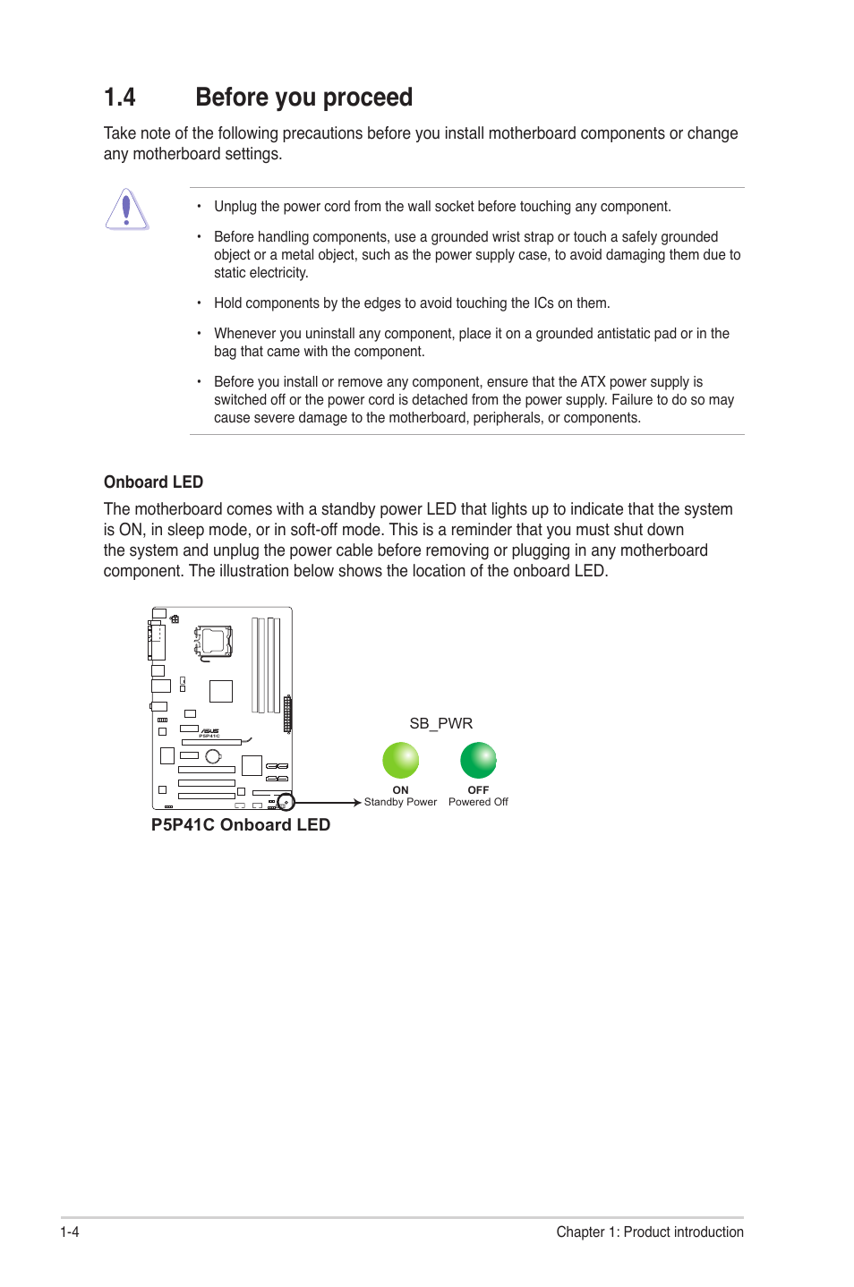 4 before you proceed, Before you proceed -4 | Asus P5P41C User Manual | Page 14 / 62