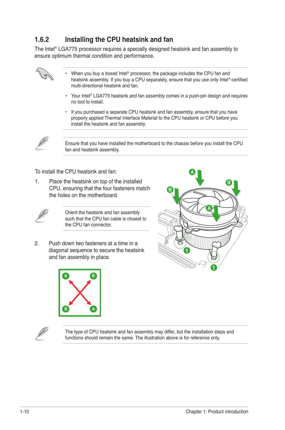 2 installing the cpu heatsink and fan, Installing the cpu heatsink and fan -10 | Asus P5P41C User Manual | Page 20 / 62