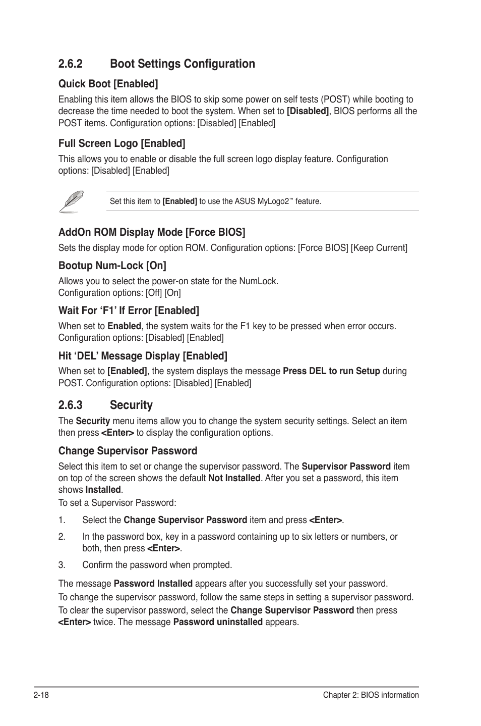 3 security, Security -18, 2 boot settings configuration | Asus P5P41C User Manual | Page 58 / 62