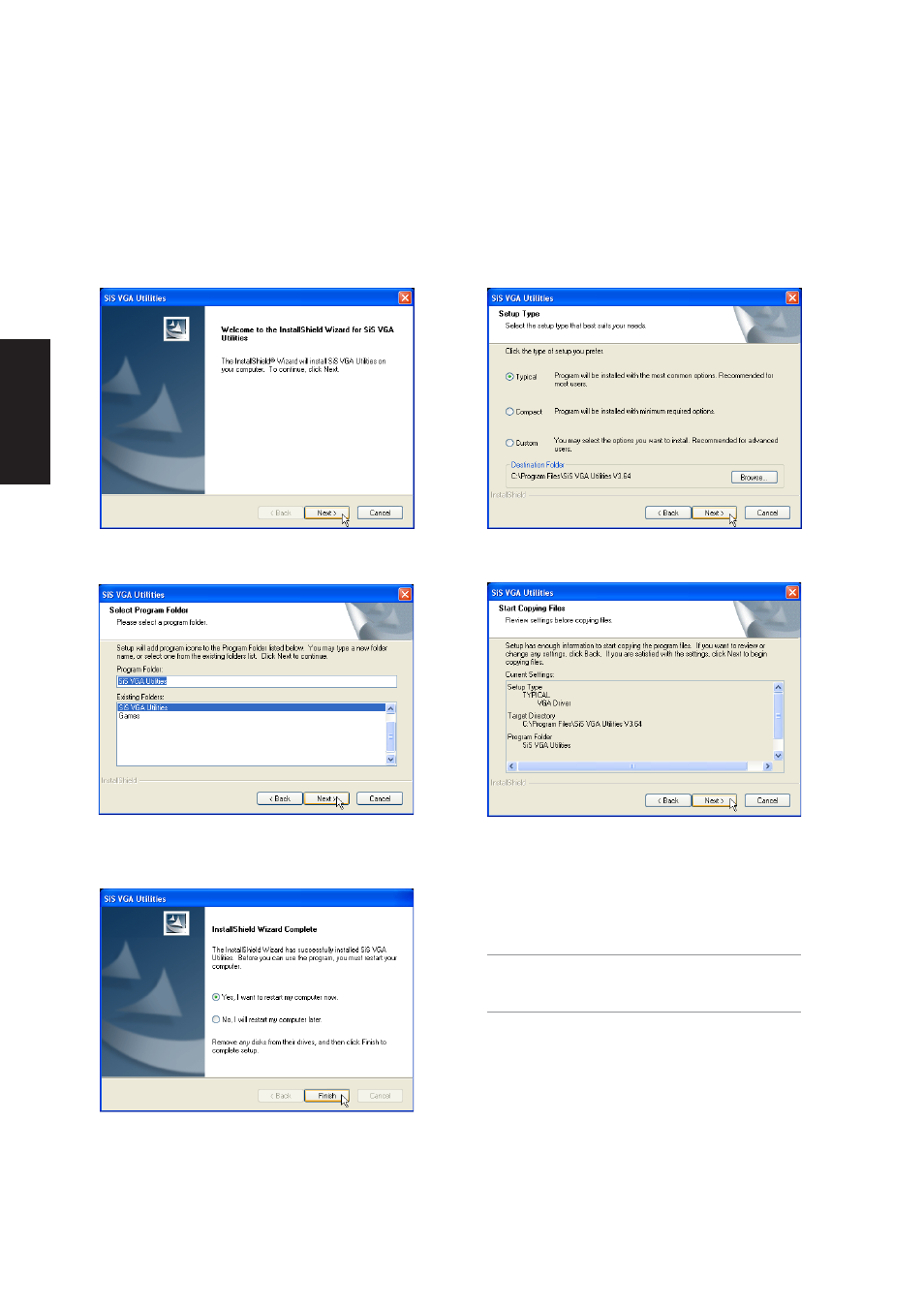Vga driver setup (model 3 – sis) | Asus Z92Ne User Manual | Page 16 / 114