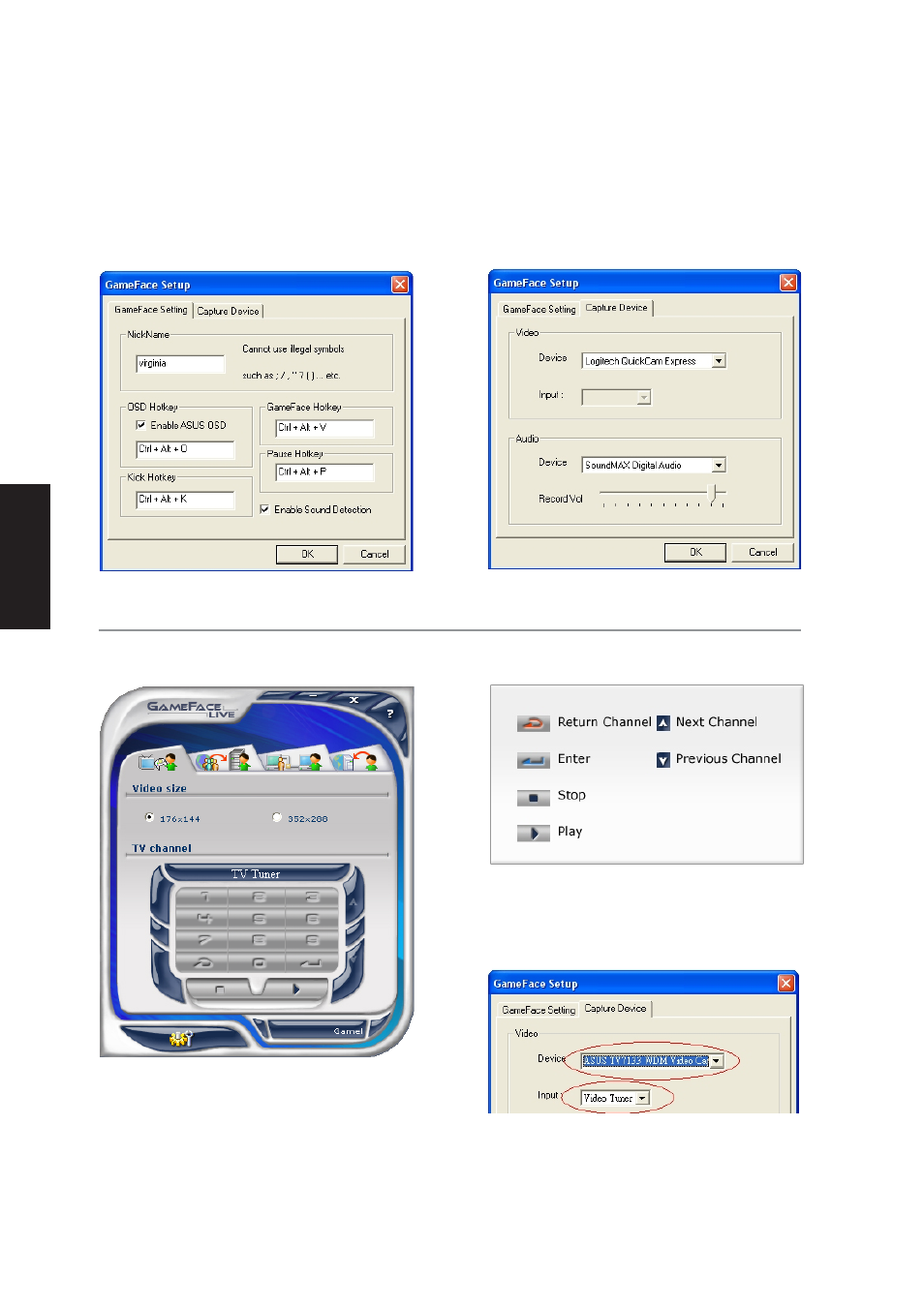 Gameface setup, Local mode | Asus Z92Ne User Manual | Page 64 / 114