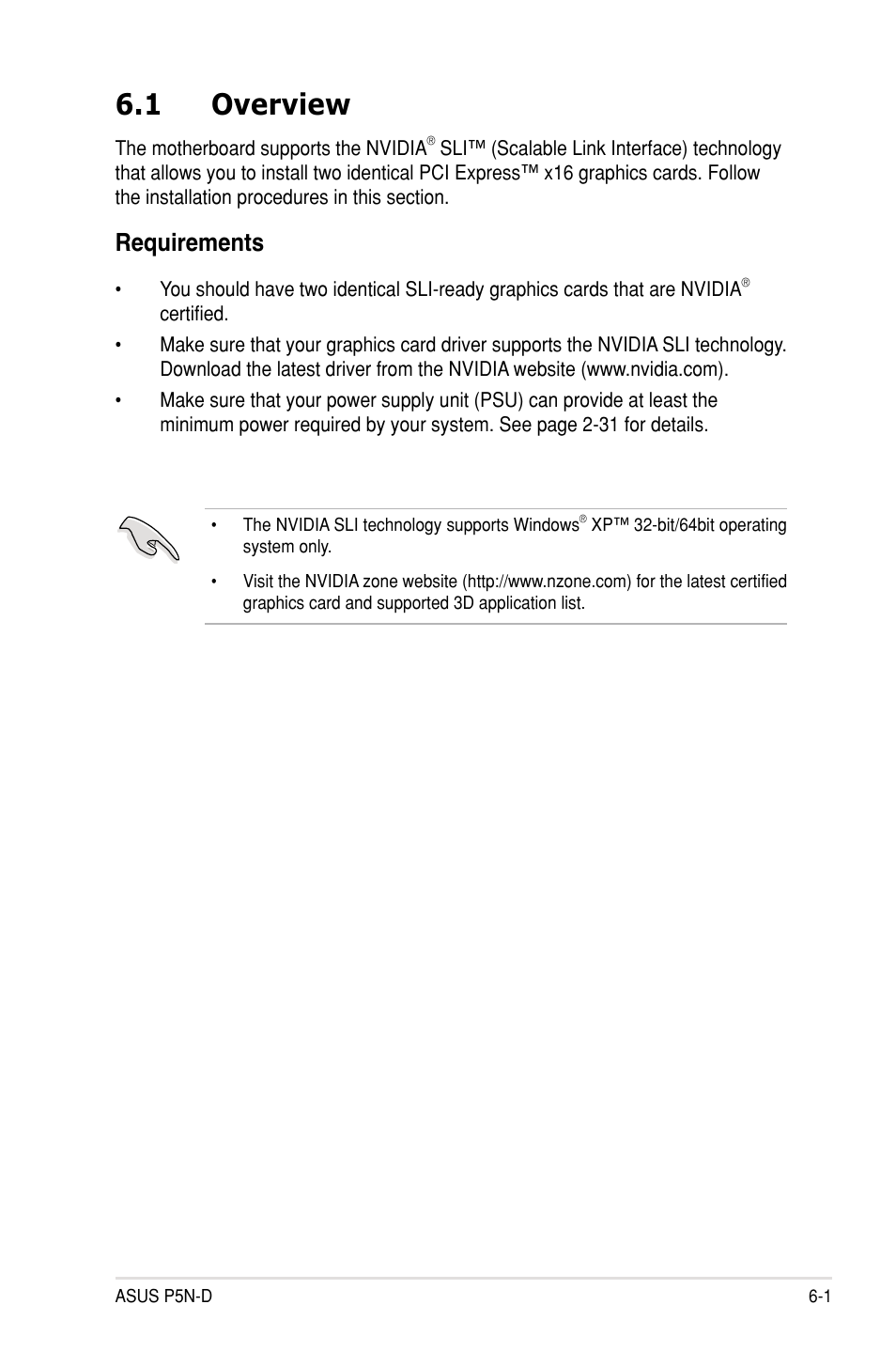 1 overview, Requirements, Overview -1 requirements -1 | Asus P5N-D User Manual | Page 153 / 164