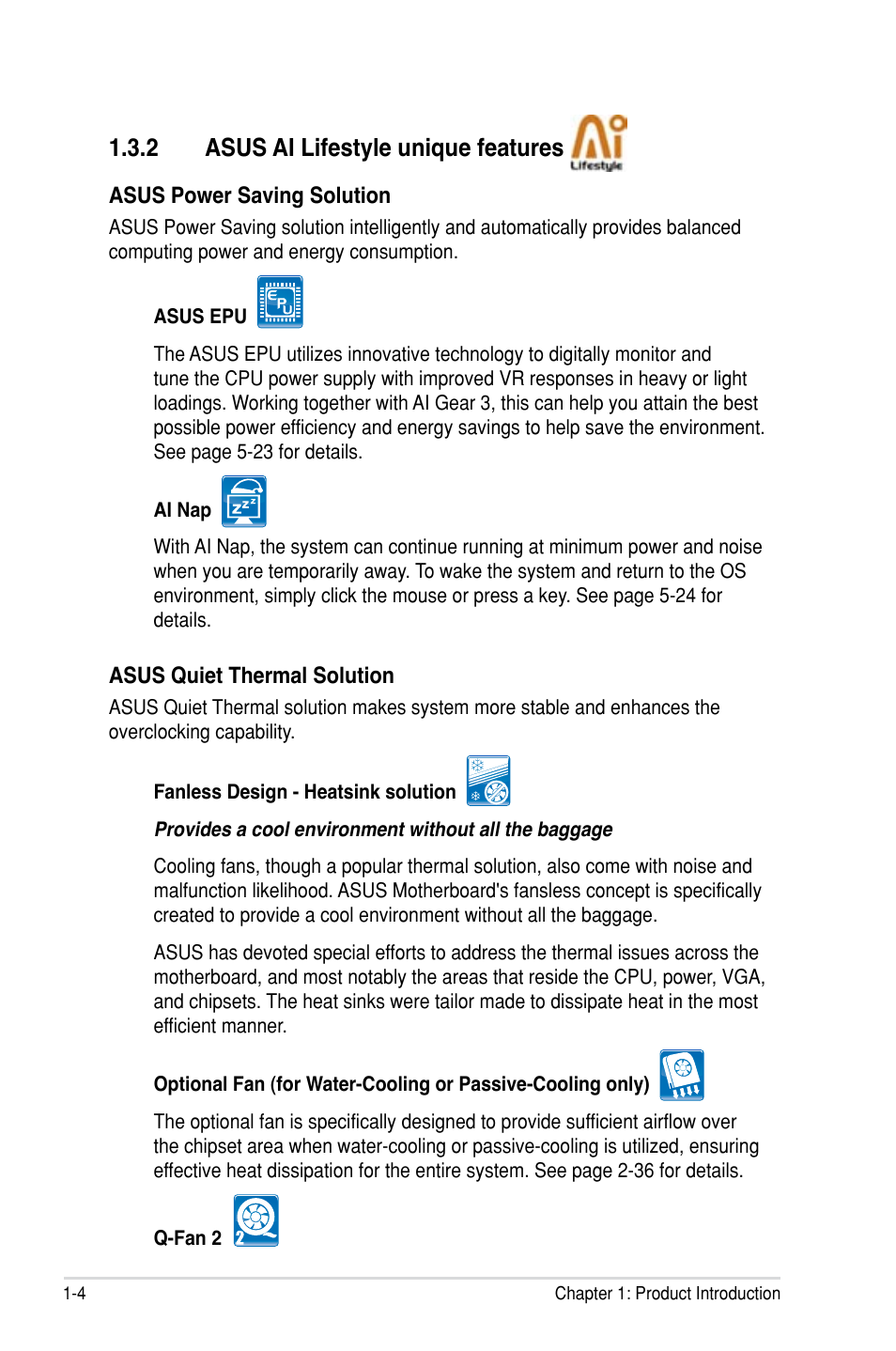 2 asus ai lifestyle unique features, Asus ai lifestyle unique features -4 | Asus P5N-D User Manual | Page 20 / 164