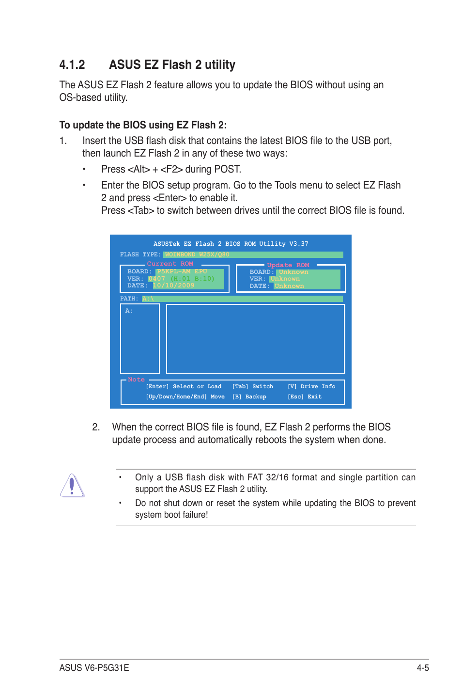 2 asus ez flash 2 utility, Asus ez flash 2 utility -5, Asus.ez.flash.2.utility | Asus V6-P5G31E User Manual | Page 43 / 70