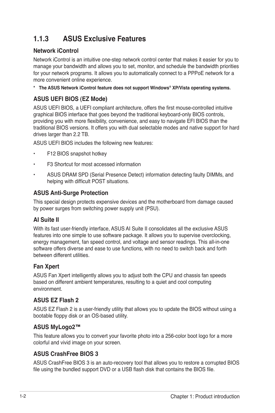 3 asus exclusive features, Asus exclusive features -2 | Asus F1A55-M LX3 R2.0 User Manual | Page 12 / 69