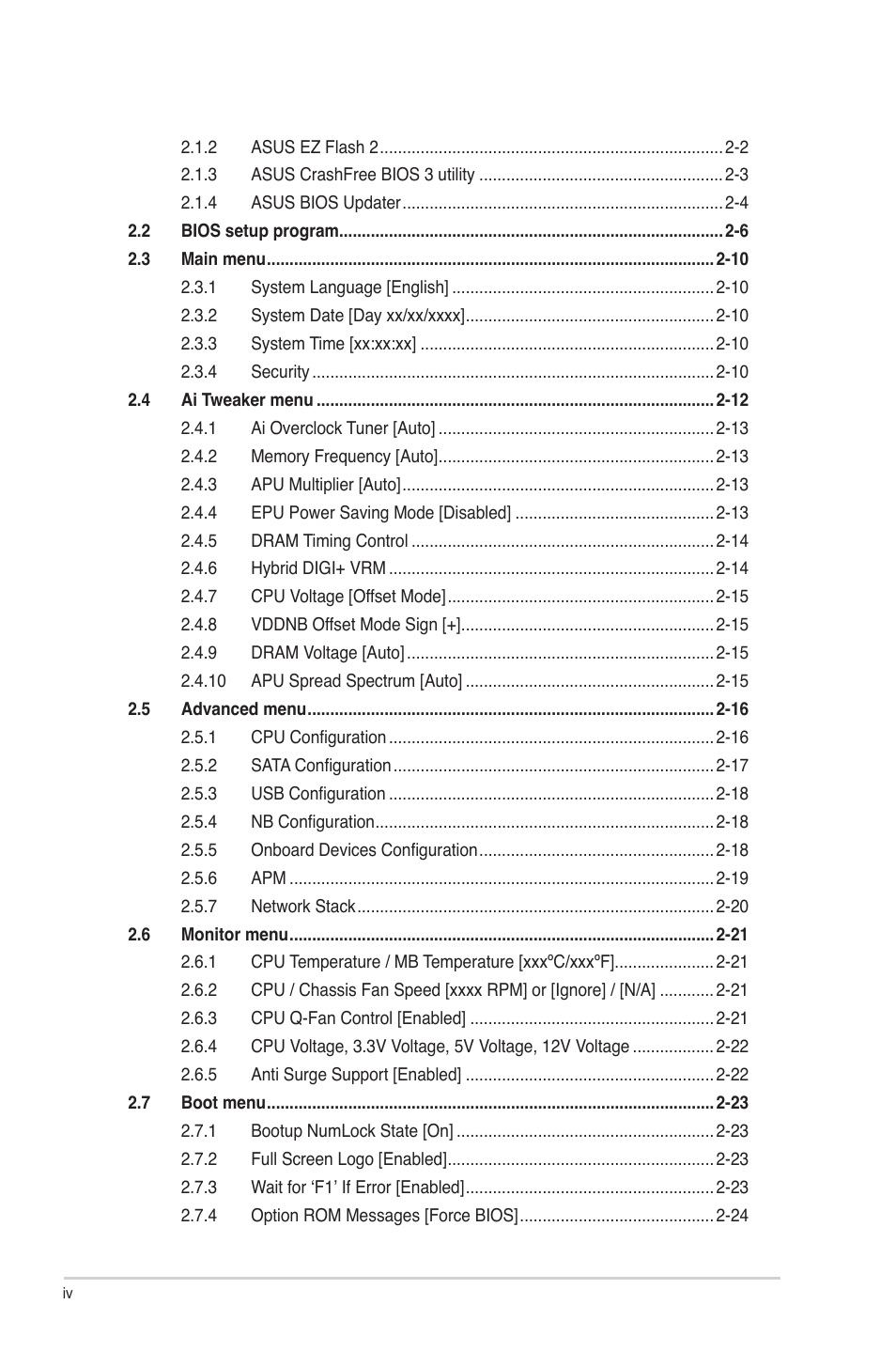 Asus F1A55-M LX3 R2.0 User Manual | Page 4 / 69