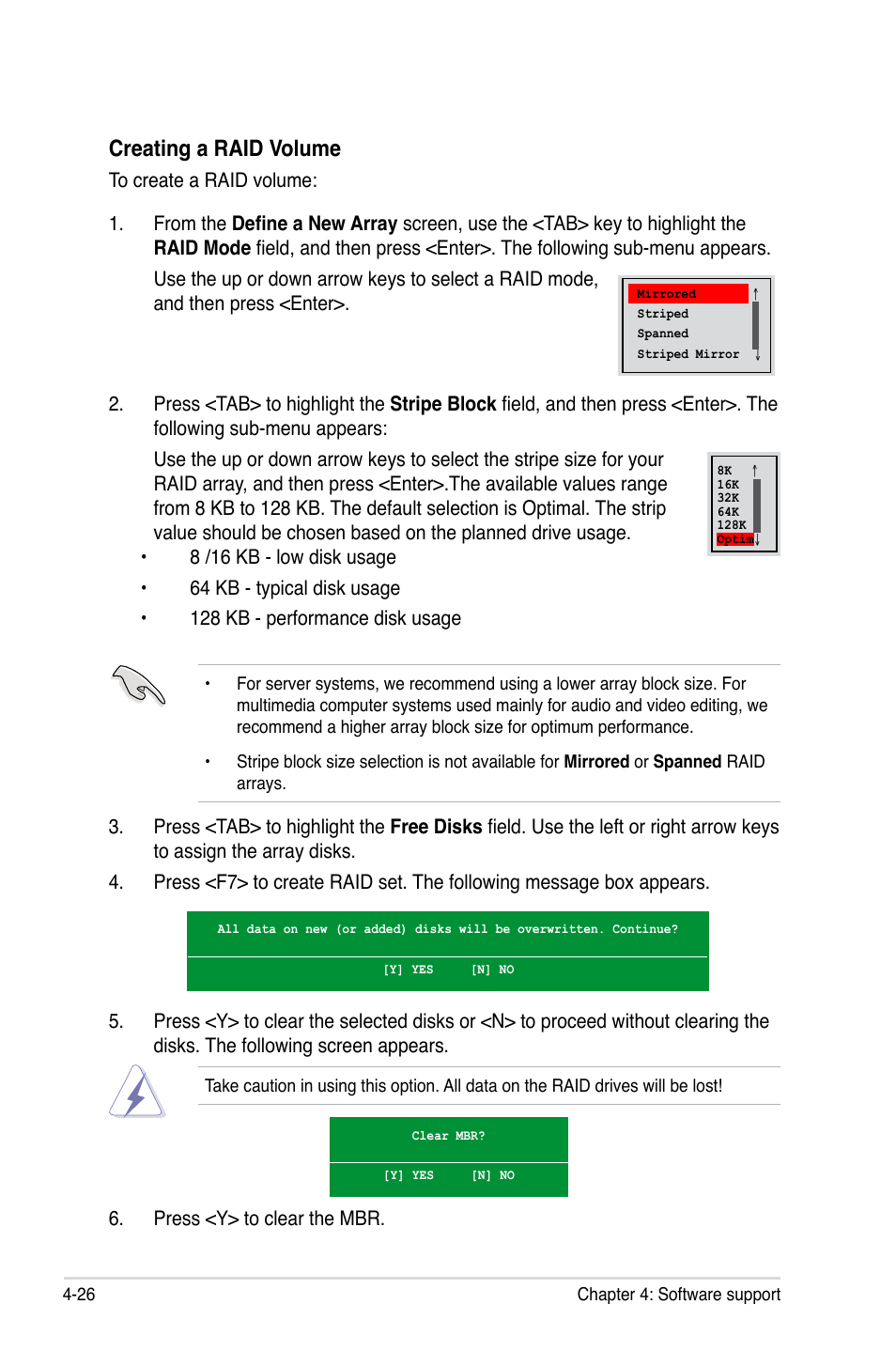 Creating a raid volume | Asus P5N-VM WS User Manual | Page 114 / 122