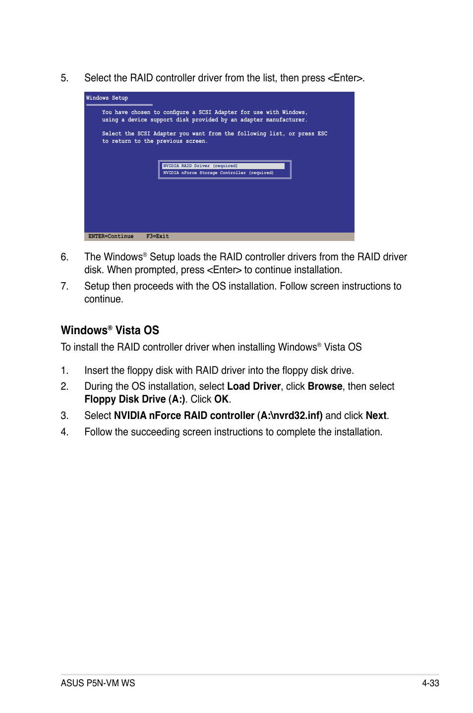 Windows, Vista os, The windows | Asus P5N-VM WS User Manual | Page 121 / 122