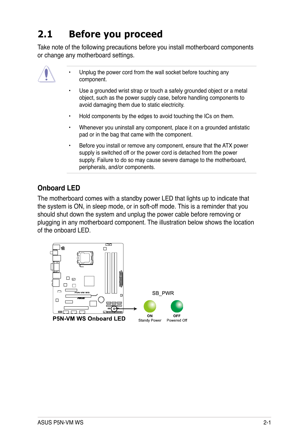1 before you proceed, Before you proceed -1 | Asus P5N-VM WS User Manual | Page 21 / 122