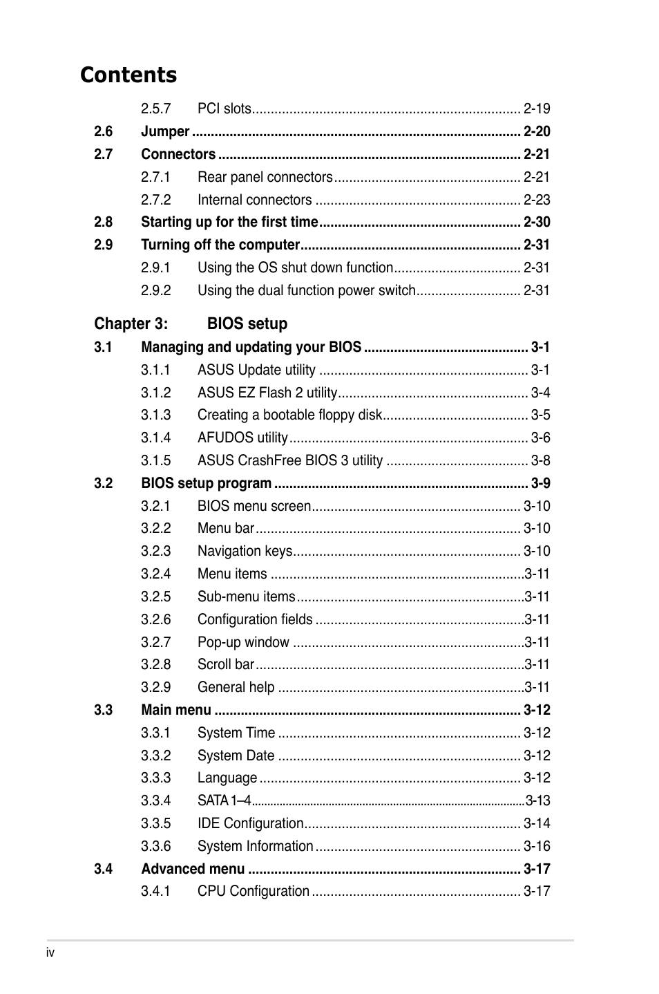 Asus P5N-VM WS User Manual | Page 4 / 122