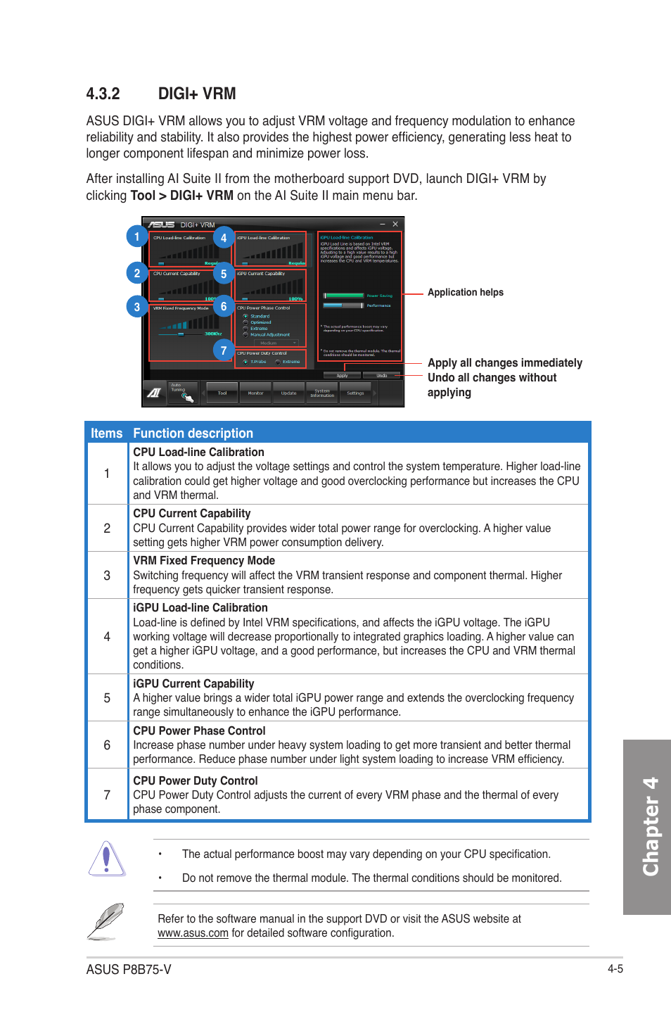 2 digi+ vrm, Digi+ vrm -5, Chapter 4 | Asus P8B75-V User Manual | Page 102 / 133