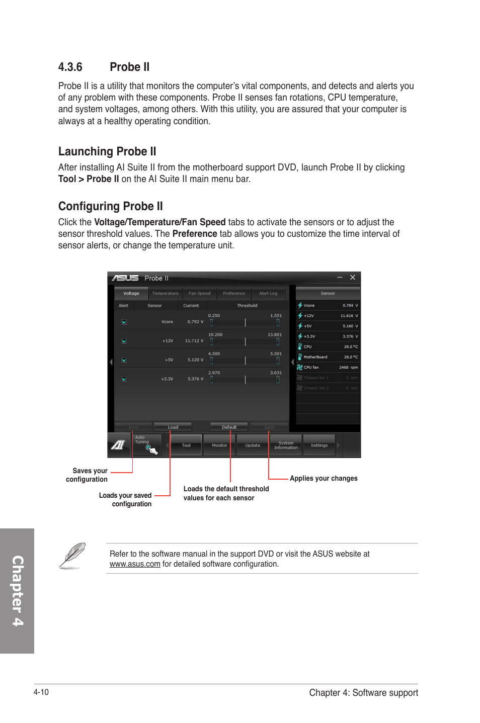 6 probe ii, Probe ii -10, Chapter 4 | Launching probe ii, Configuring probe ii | Asus P8B75-V User Manual | Page 107 / 133