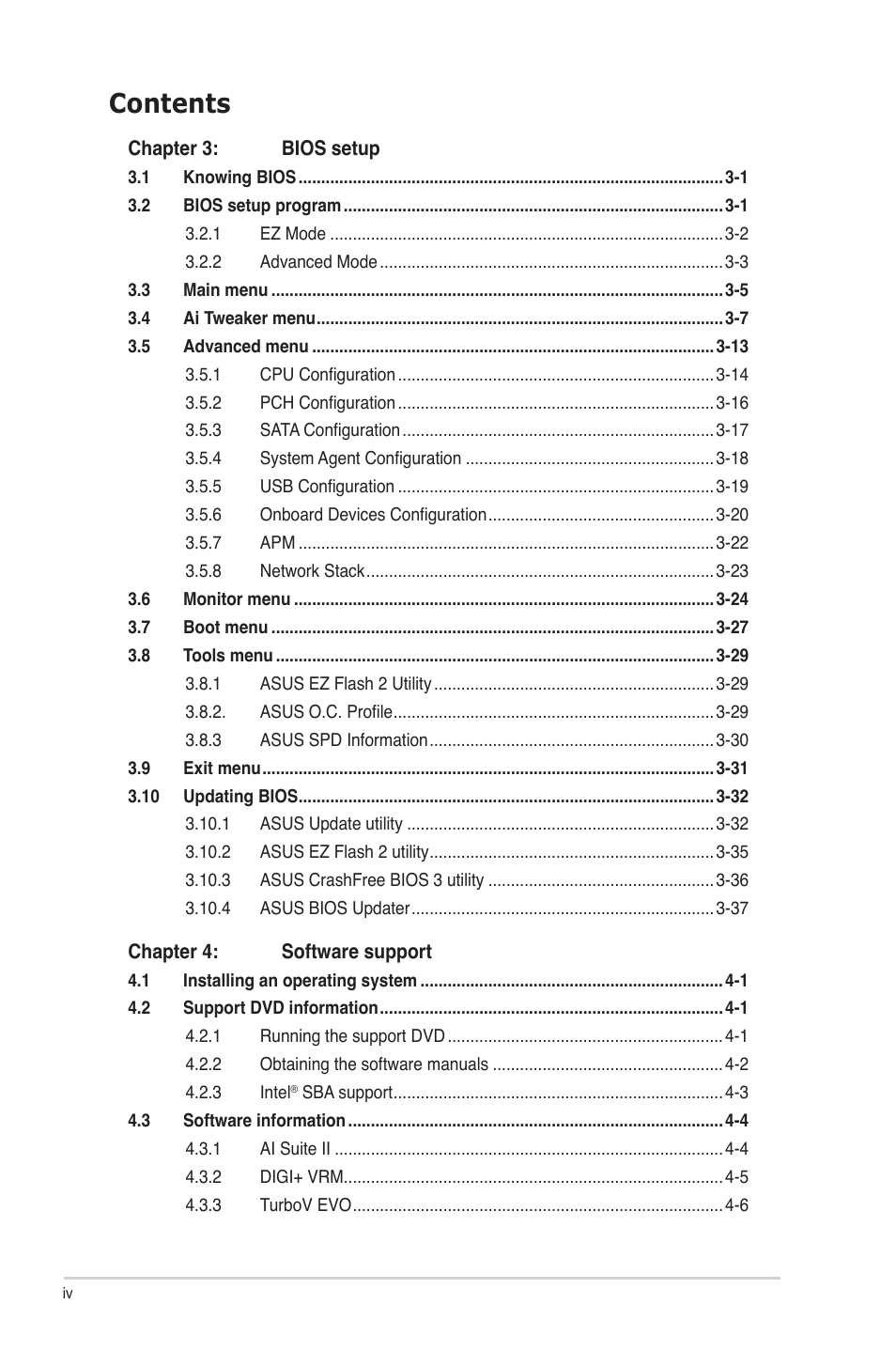 Asus P8B75-V User Manual | Page 4 / 133