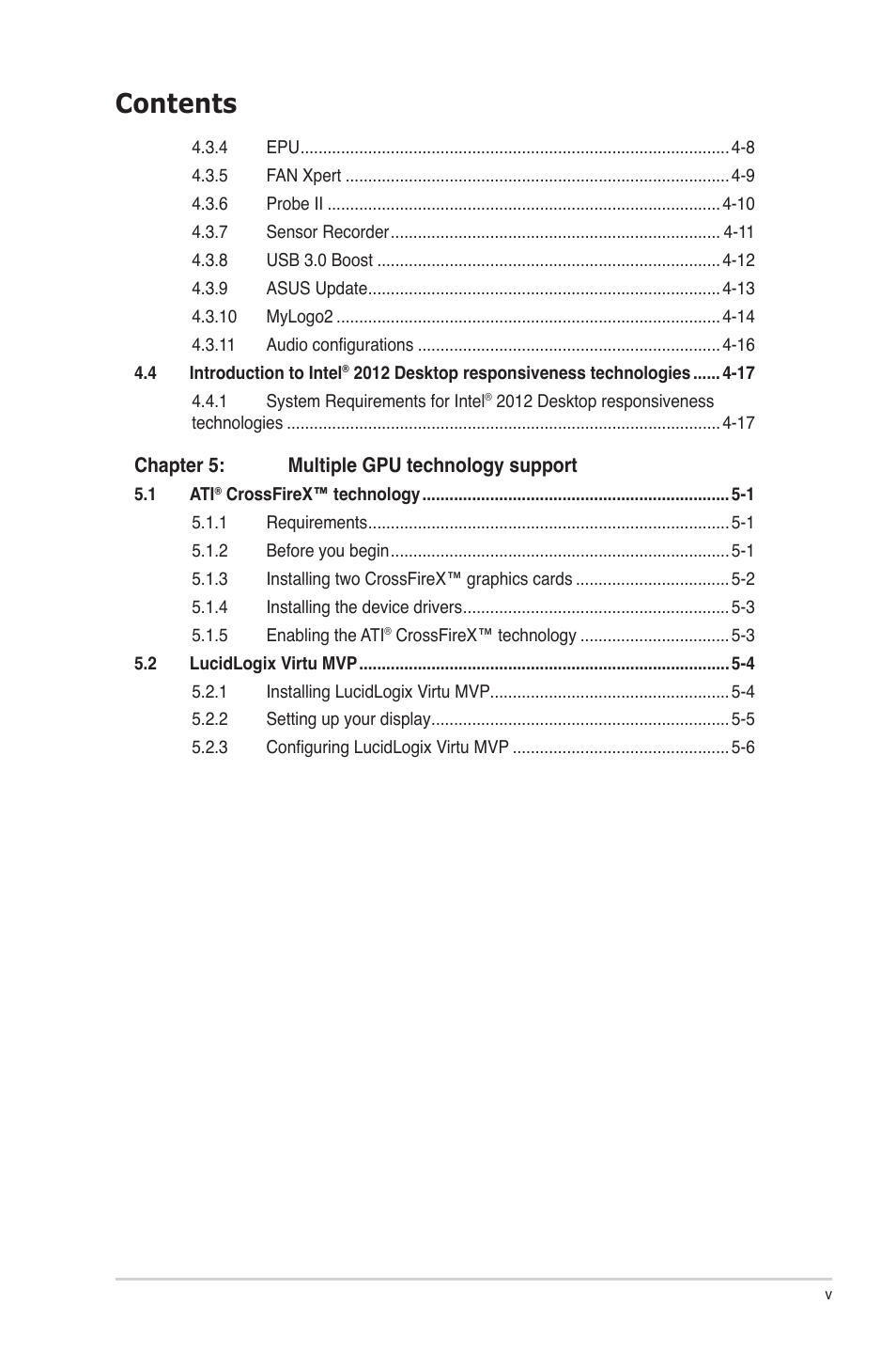 Asus P8B75-V User Manual | Page 5 / 133