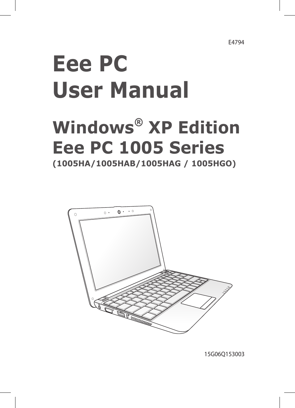 Asus Eee PC 1005HA User Manual | 60 pages