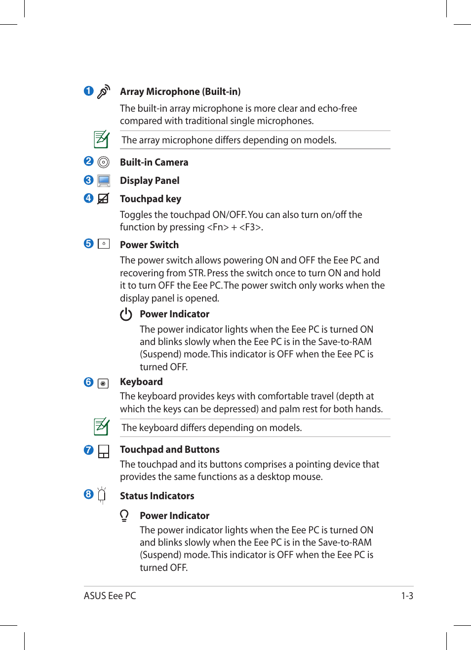 Asus Eee PC 1005HA User Manual | Page 11 / 60