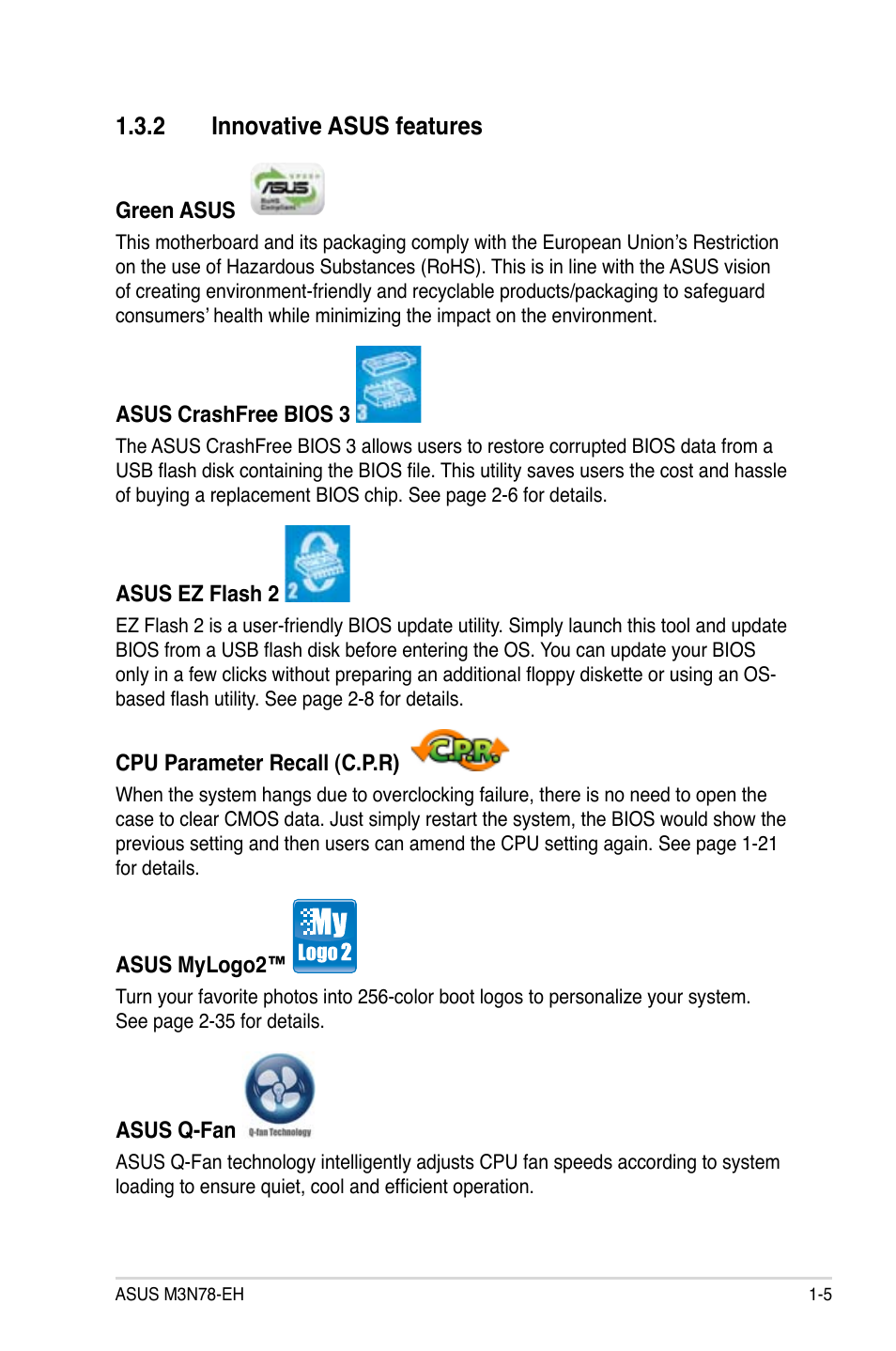 2 innovative asus features | Asus M3N78-EH User Manual | Page 17 / 94