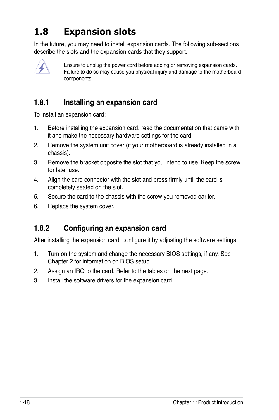 8 expansion slots, 1 installing an expansion card, 2 configuring an expansion card | Asus M3N78-EH User Manual | Page 30 / 94