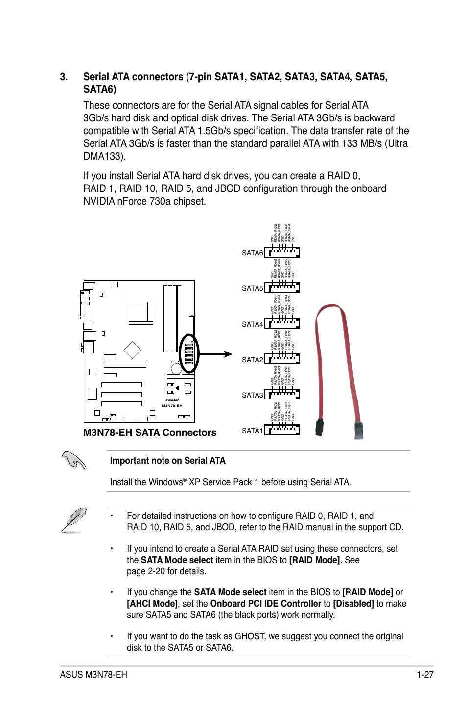 M3n78-eh sata connectors, Sata6, Sata5 | Sata4, Sata2, Sata3, Sata1 | Asus M3N78-EH User Manual | Page 39 / 94