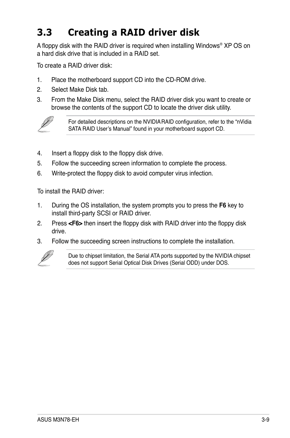 3 creating a raid driver disk | Asus M3N78-EH User Manual | Page 93 / 94