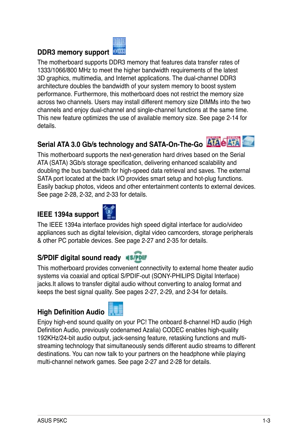 Asus P5KC User Manual | Page 19 / 154