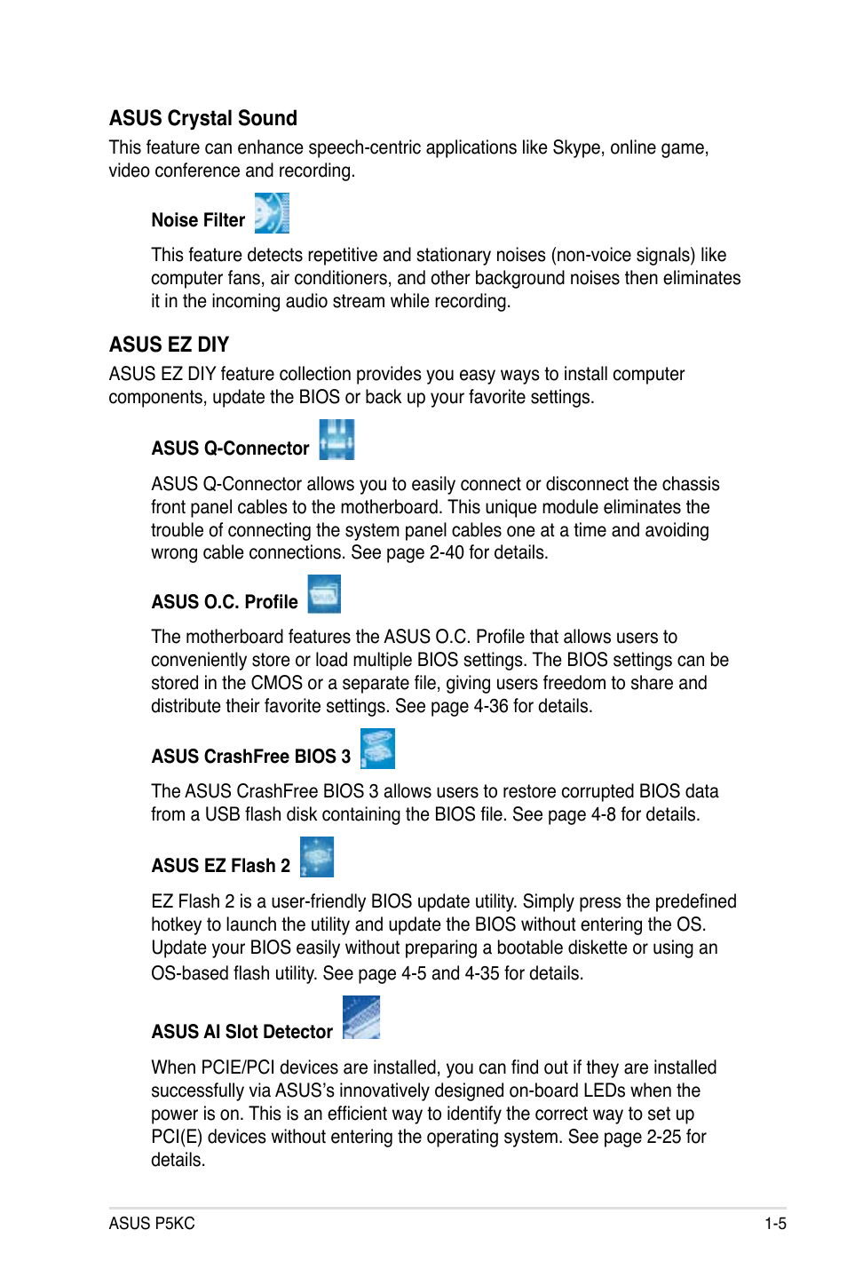 Asus P5KC User Manual | Page 21 / 154