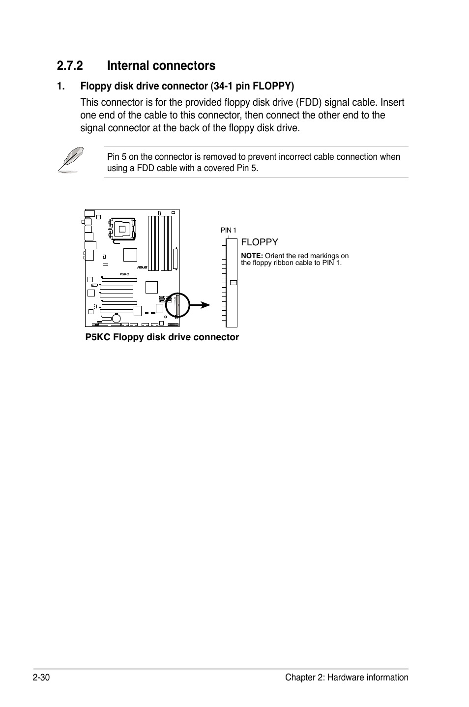 2 internal connectors | Asus P5KC User Manual | Page 54 / 154