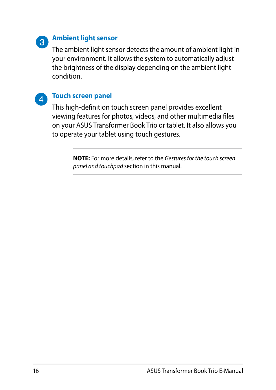 Asus TX201LA User Manual | Page 16 / 154