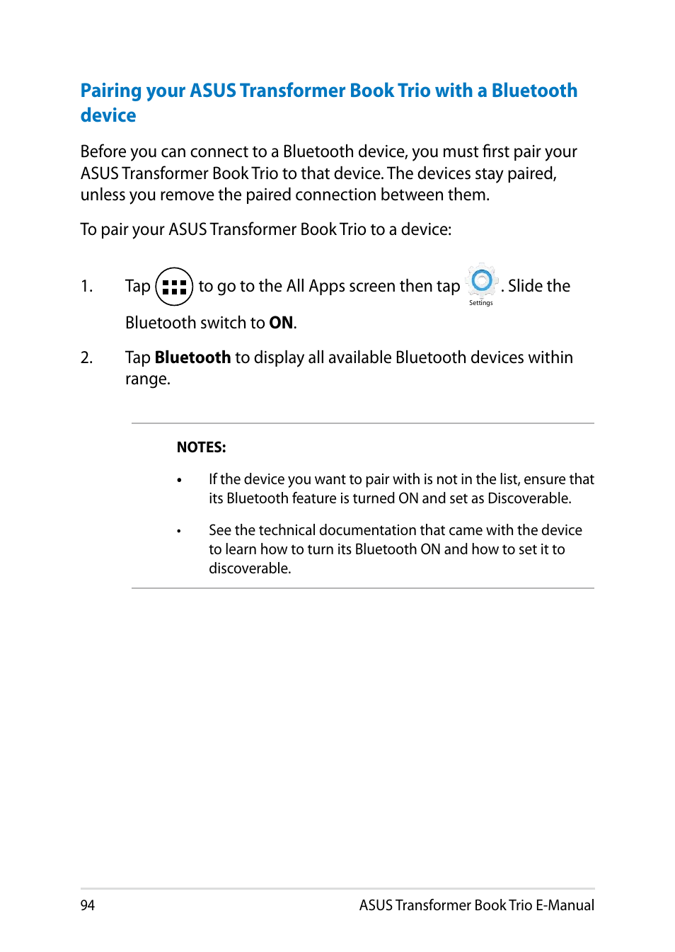 Asus transformer book trio e-manual | Asus TX201LA User Manual | Page 94 / 154