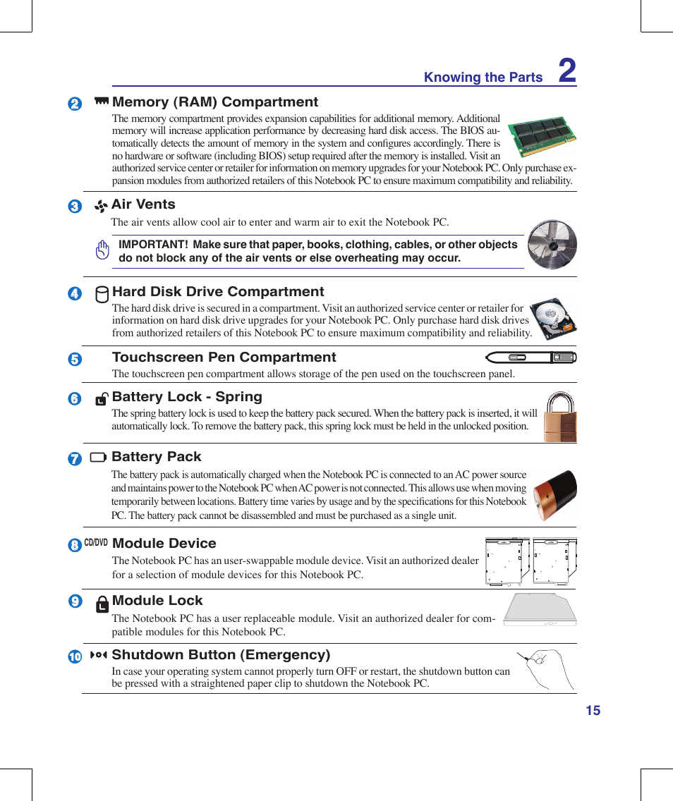 Asus R1E User Manual | Page 15 / 74