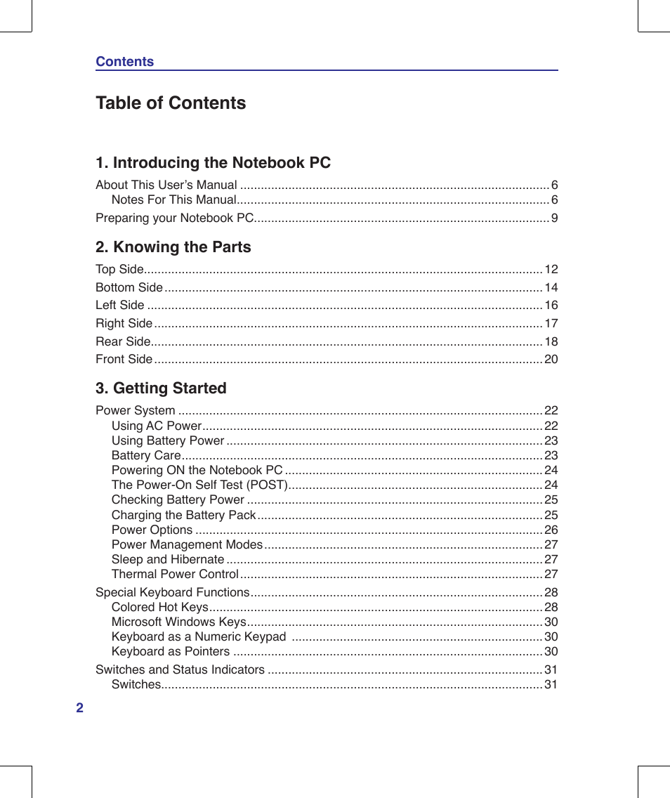 Asus R1E User Manual | Page 2 / 74