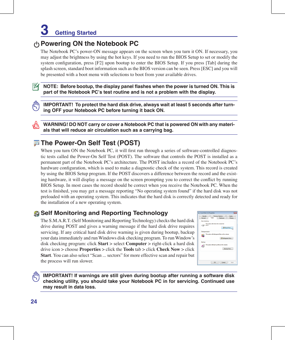 The power-on self test (post) | Asus R1E User Manual | Page 24 / 74