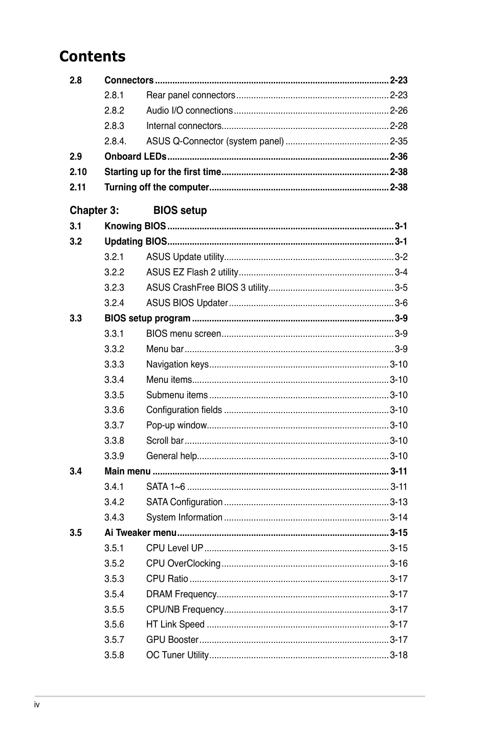 Asus M4A88TD-M/USB3 User Manual | Page 4 / 124