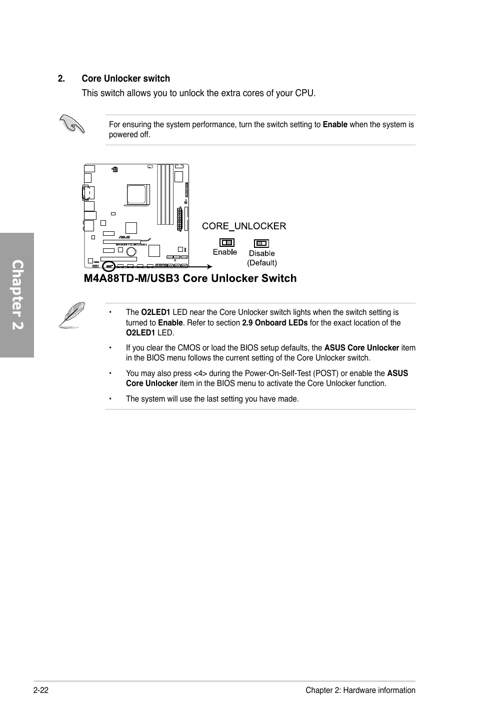 Chapter 2 | Asus M4A88TD-M/USB3 User Manual | Page 40 / 124