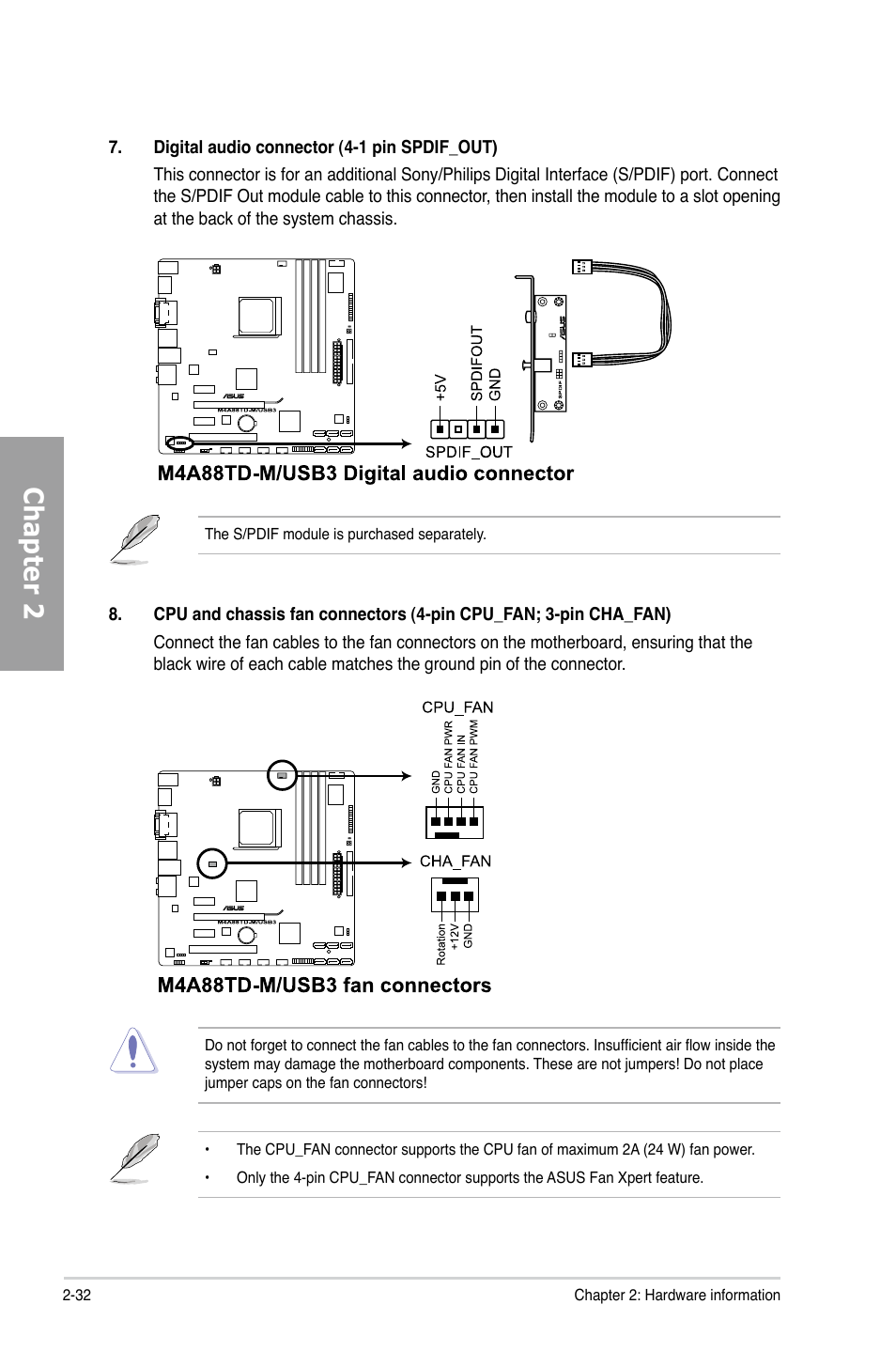 Chapter 2 | Asus M4A88TD-M/USB3 User Manual | Page 50 / 124