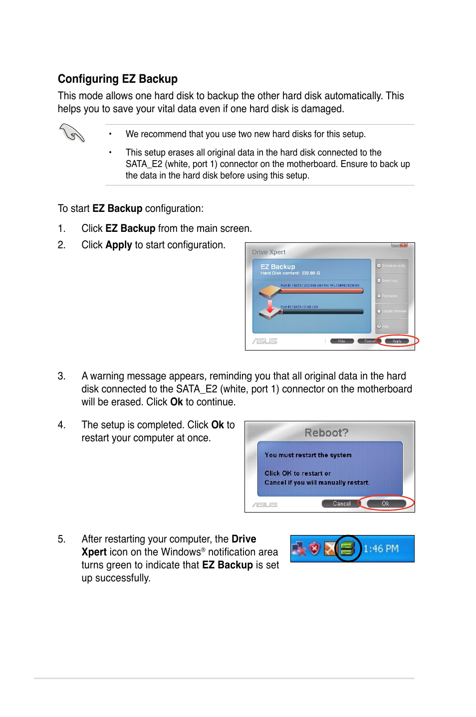 Configuring ez backup | Asus Application Manual User Manual | Page 2 / 11